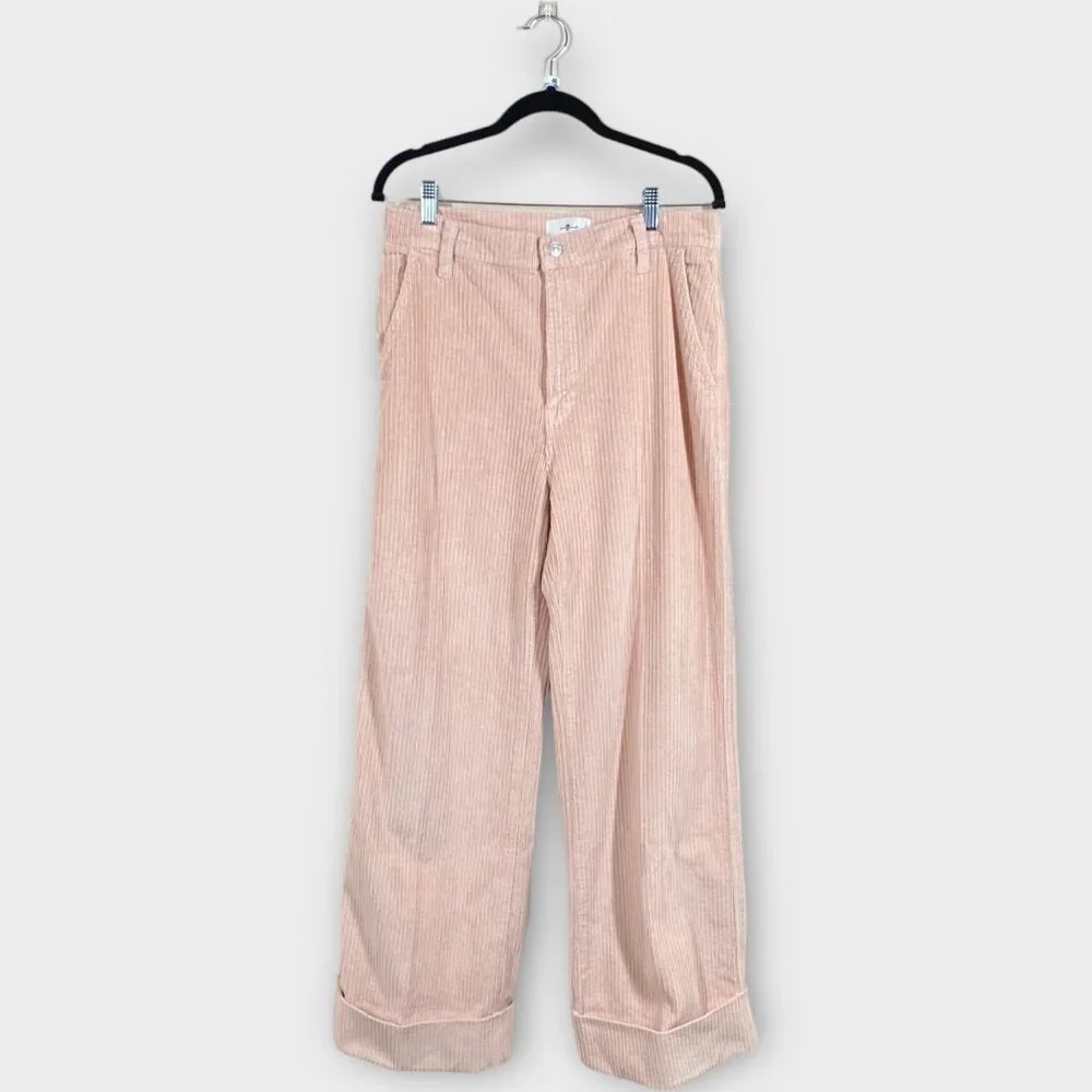 NWT 7 For All Mankind Corduroy Easy Trouser In Cameo Rose, size 28 - Picture 8 of 11